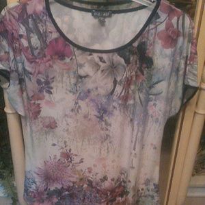 Roz & Ali sz 1x short  sleeve blouse shirt
